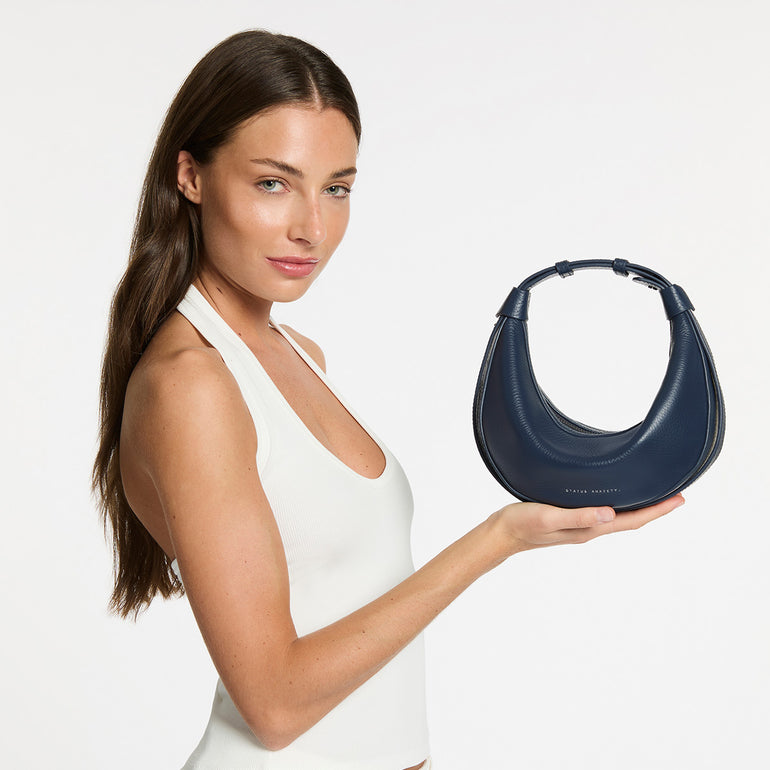 Status Anxiety Afterglow Women's Leather Bag Midnight Blue