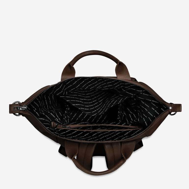 Status Anxiety Comes In Waves Leather Baby Bag Cocoa