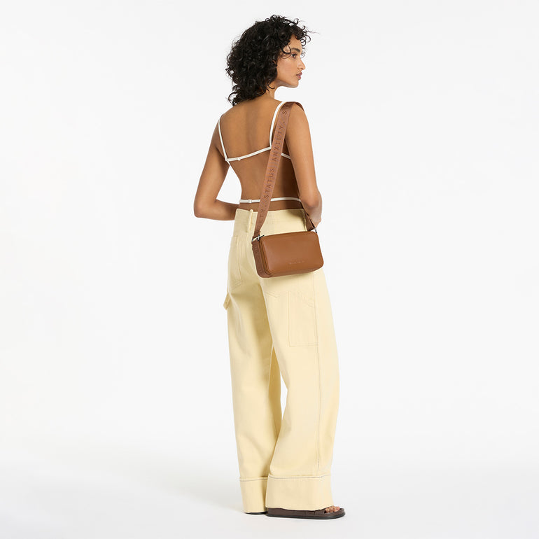 Status Anxiety Delirium Women's Leather Crossbody Bag Camel