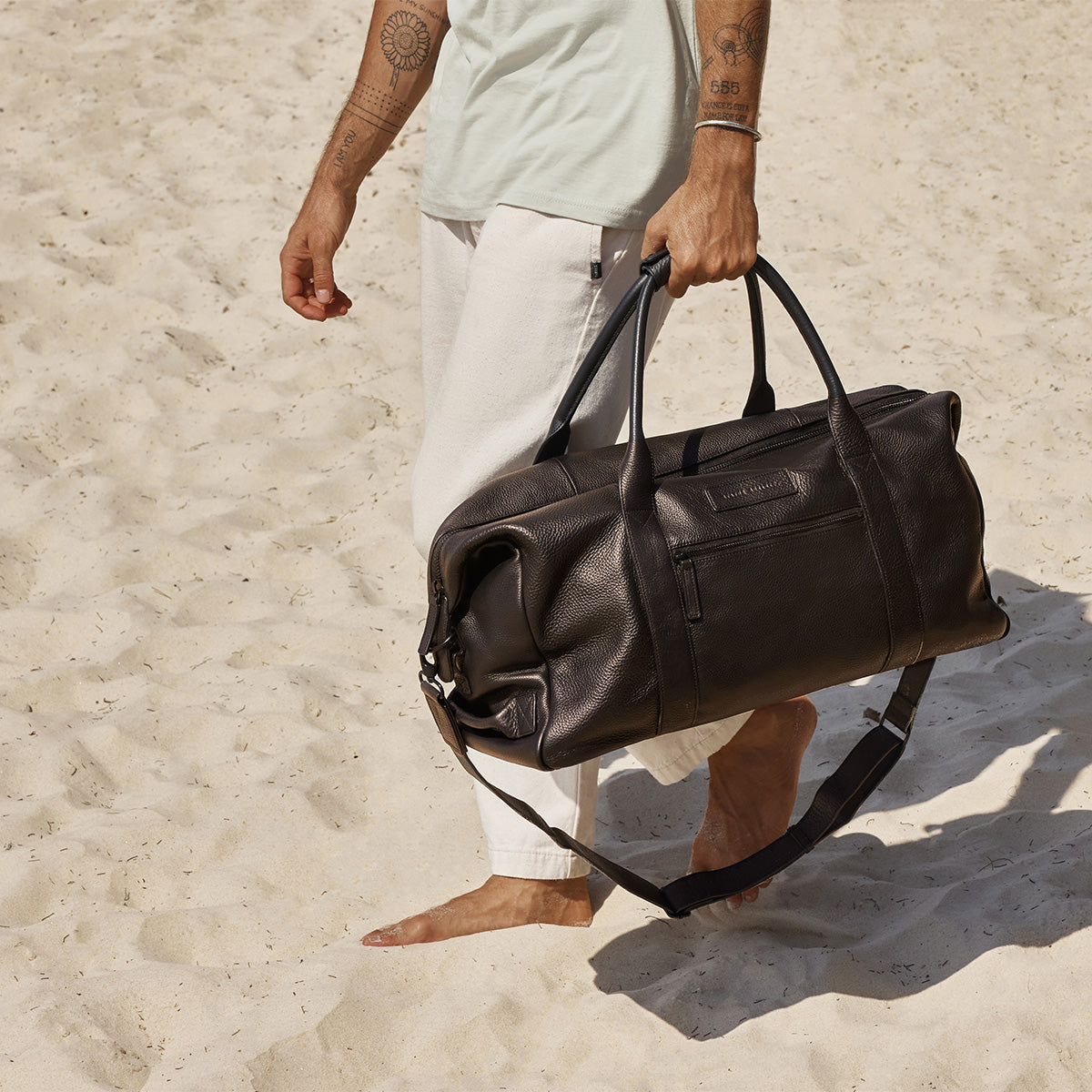 Status Anxiety Everything I Wanted Leather Duffle Bag Cocoa
