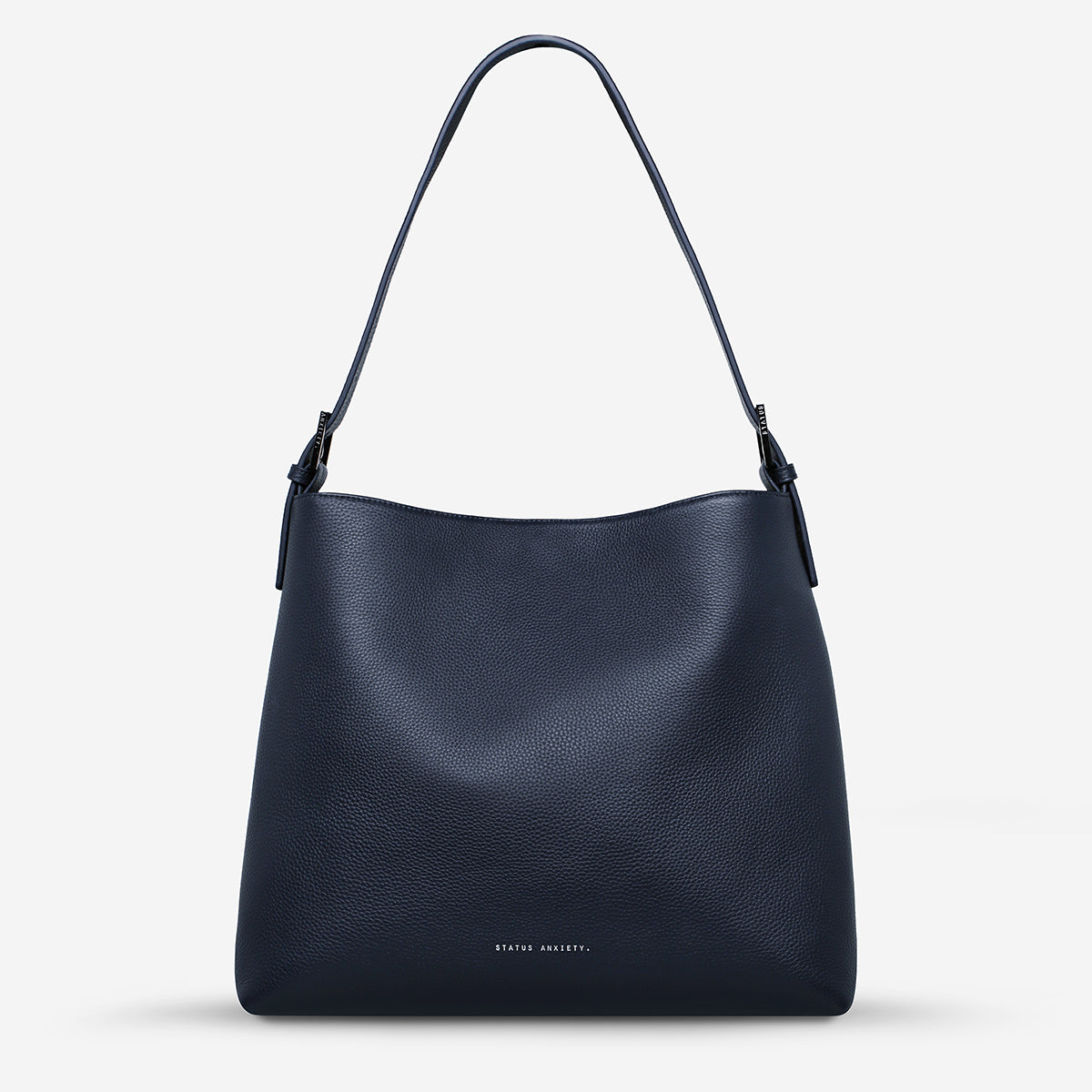 Status Anxiety Forget About It Women's Leather Tote Bag Midnight blue