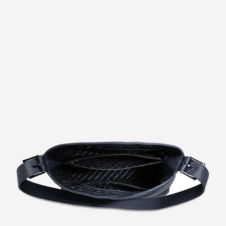 Status Anxiety Forget About It Women's Leather Tote Bag Midnight blue