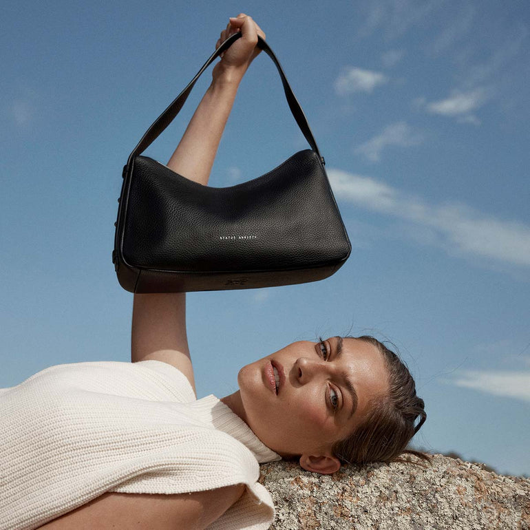 Status Anxiety Hide Out Women's Leather Shoulder Bag Black