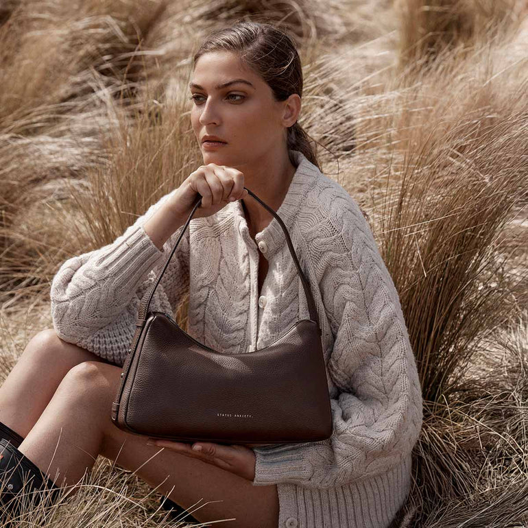 Status Anxiety Hide Out Women's Leather Shoulder Bag Cocoa