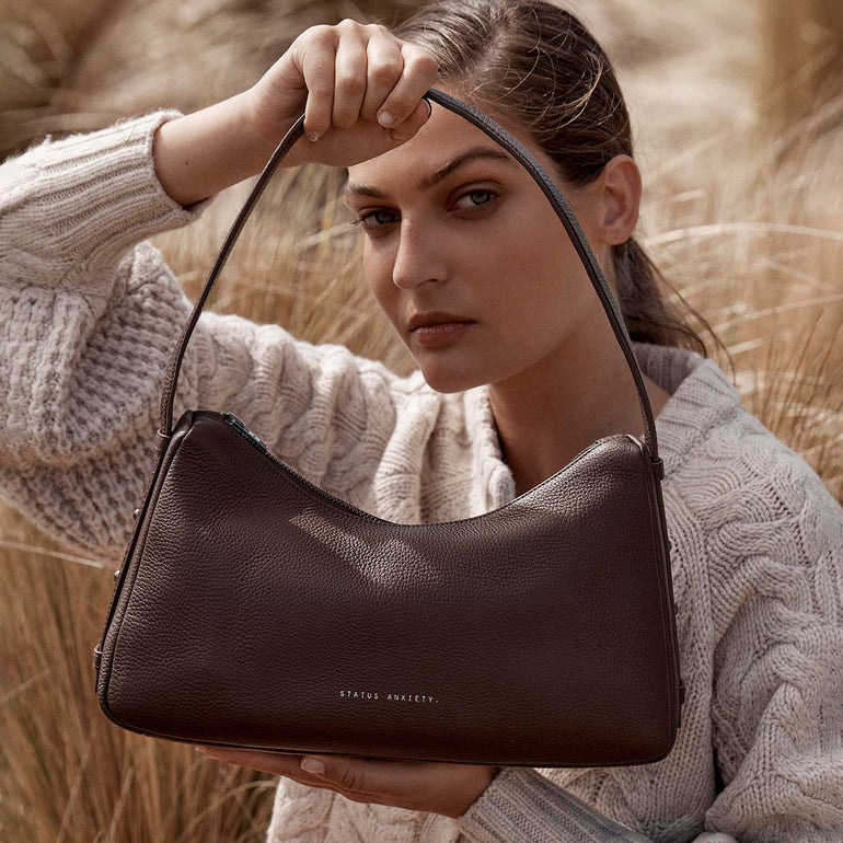 Status Anxiety Hide Out Women's Leather Shoulder Bag Cocoa