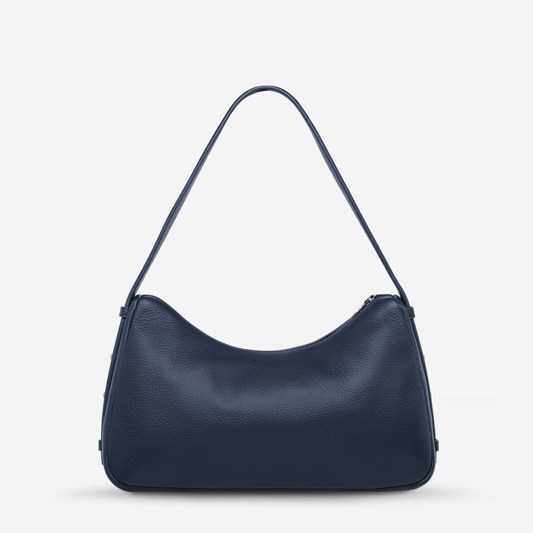 Status Anxiety Hide Out Women's Leather Shoulder Bag Midnight Blue