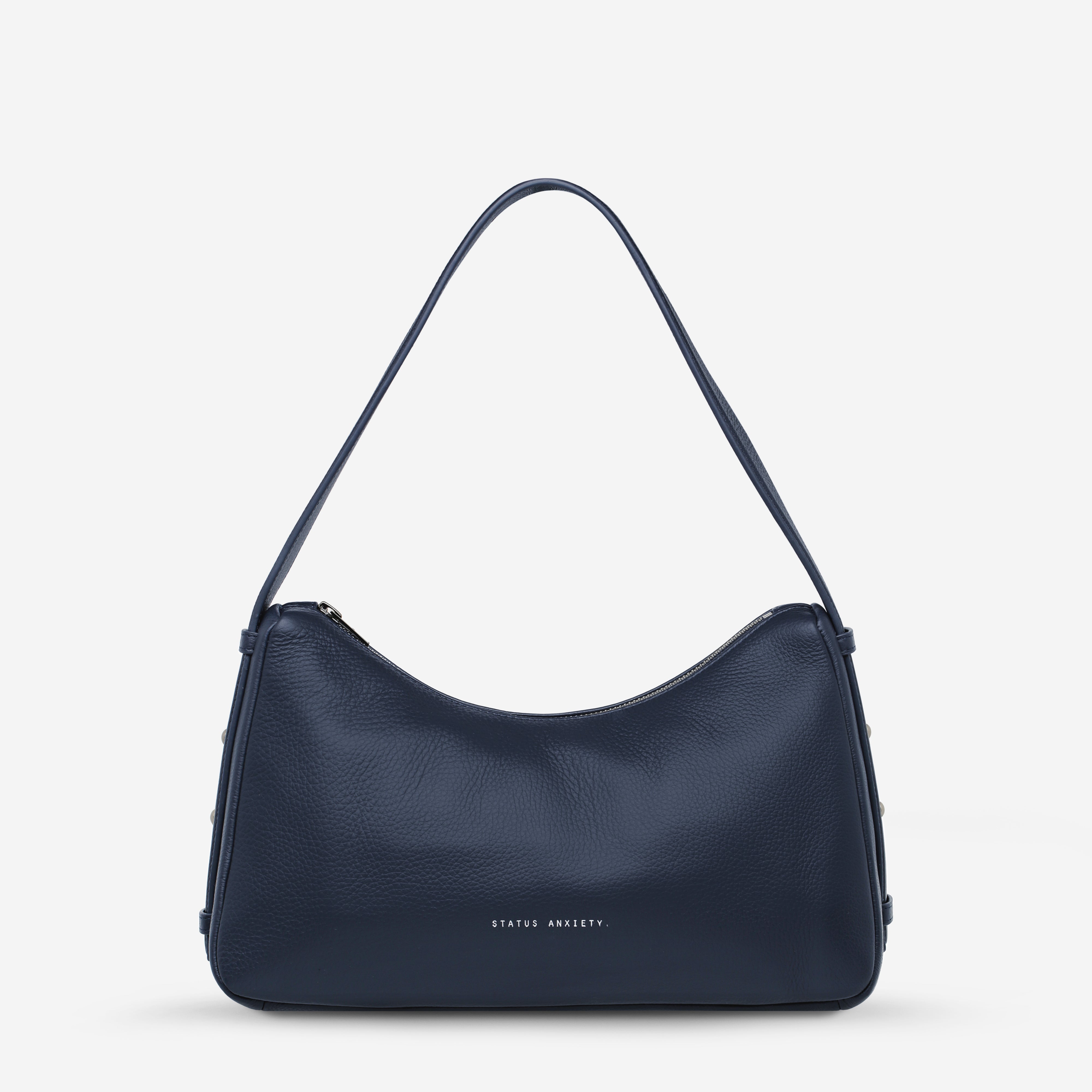 Status Anxiety Hide Out Women's Leather Shoulder Bag Midnight Blue