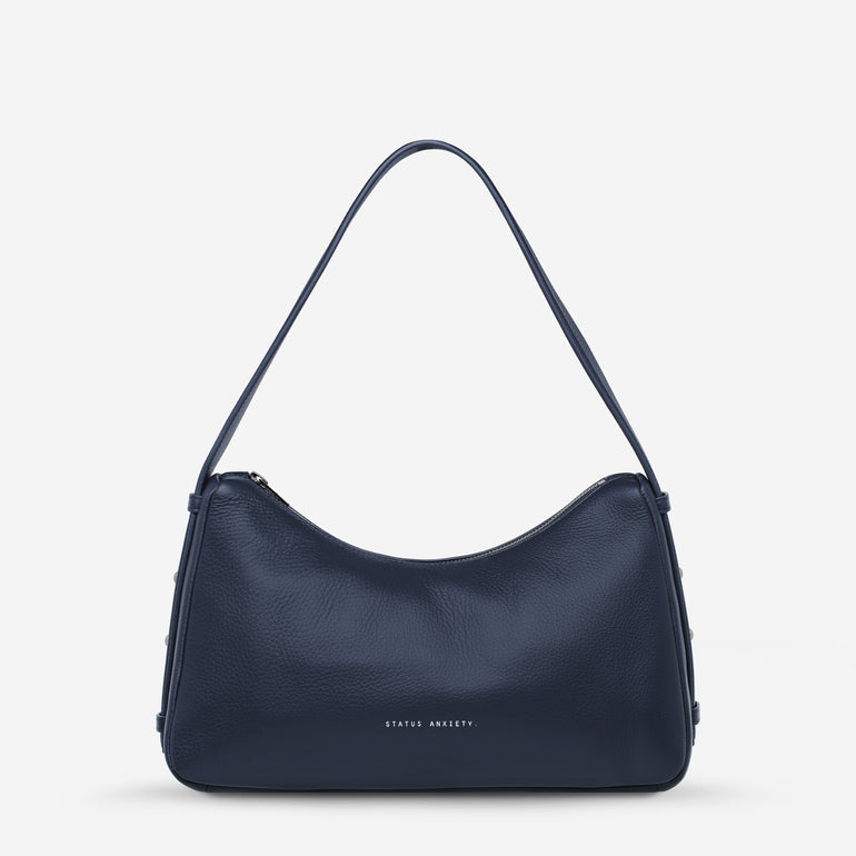 Status Anxiety Hide Out Women's Leather Shoulder Bag Midnight Blue