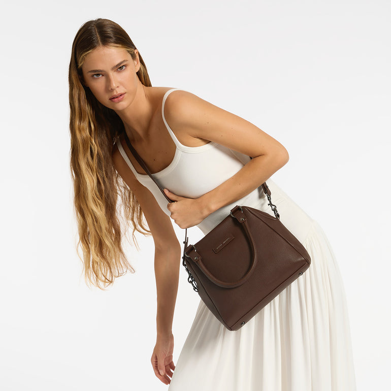 Status Anxiety Last Mountains Women's Leather Handbag Cocoa