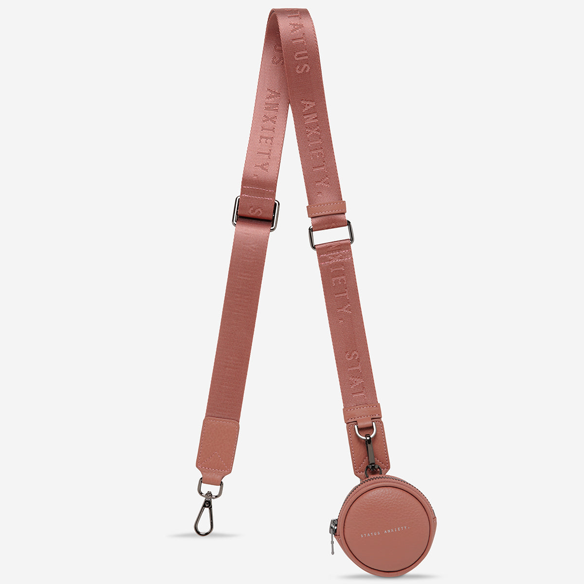 Status Anxiety Dusty Rose Thin Webbed Strap for Bags 