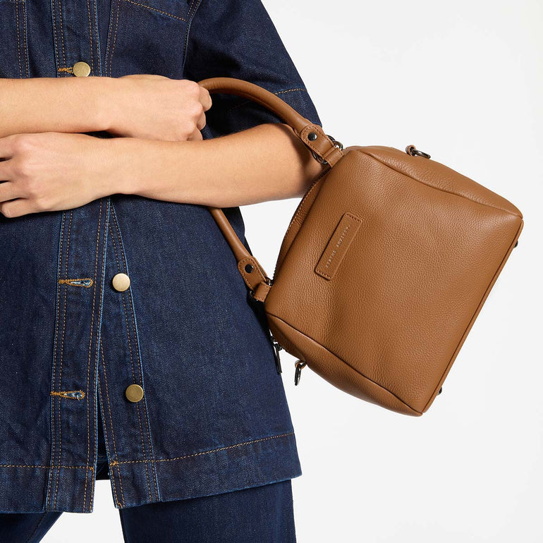 Status Anxiety Mini Mountains Women's Leather Handbag Camel