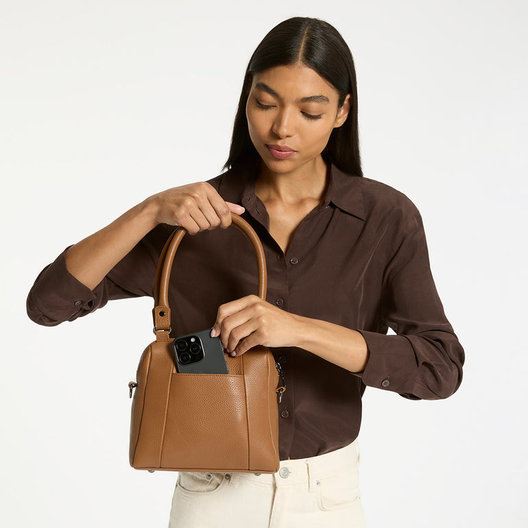 Status Anxiety Mini Mountains Women's Leather Handbag Camel