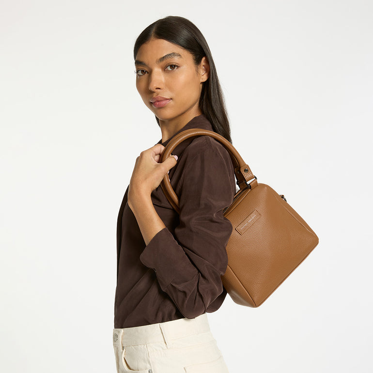 Status Anxiety Mini Mountains Women's Leather Handbag Camel