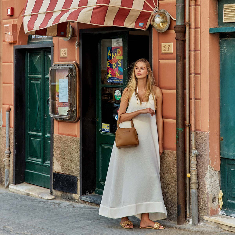 Status Anxiety Mini Mountains Women's Leather Handbag Camel