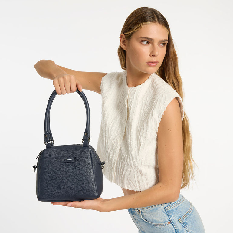 Status Anxiety Mini Mountains Women's Leather Handbag Midnight Blue