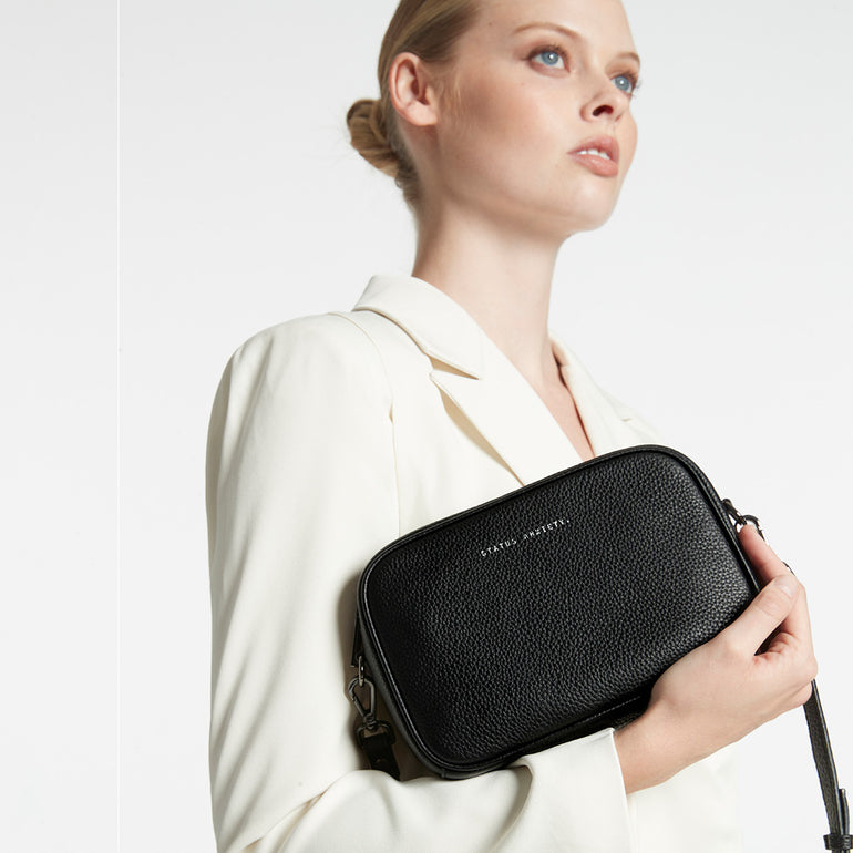 Status Anxiety Plunder Women's Leather Crossbody Bag Black