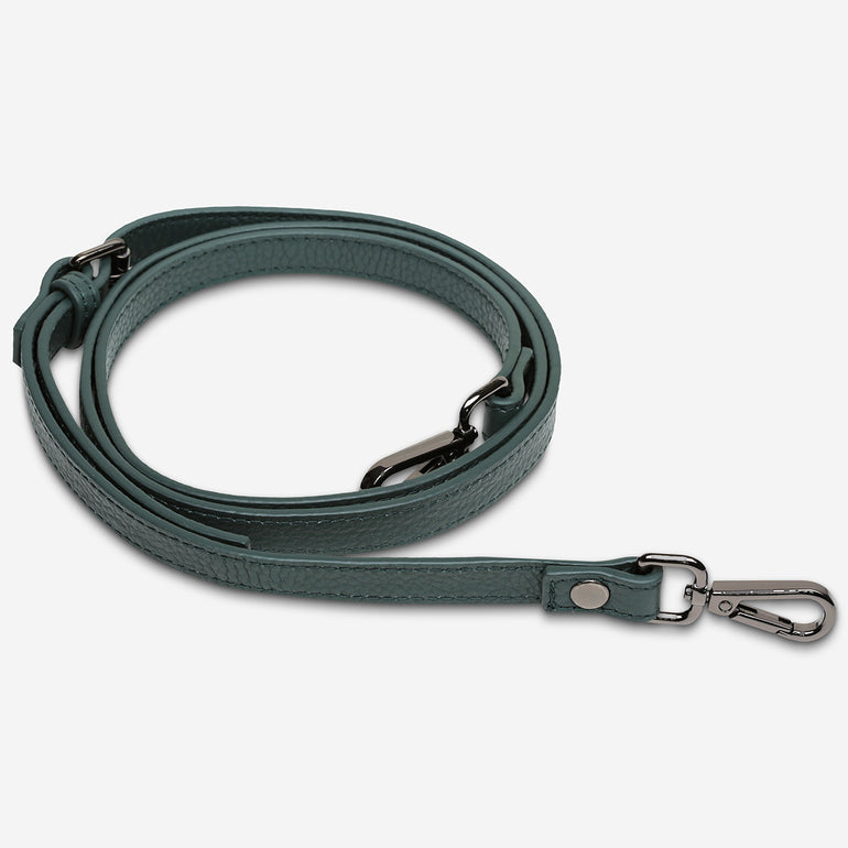Status Anxiety Green Thin Leather Strap for Bags 
