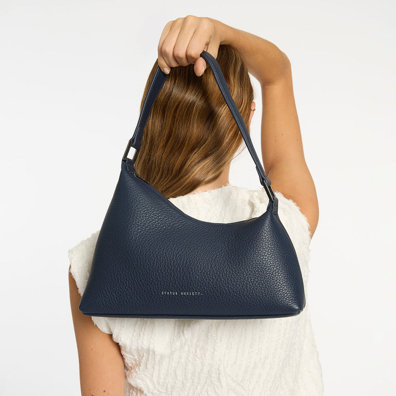 Status Anxiety Reverie Women's Leather Shoulder Bag Midnight Blue