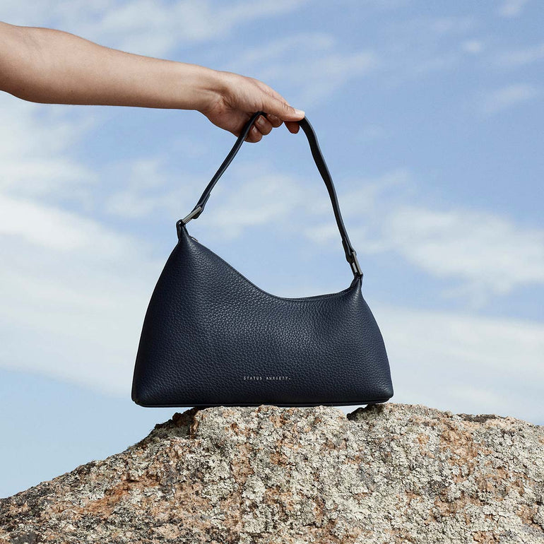 Status Anxiety Reverie Women's Leather Shoulder Bag Midnight Blue