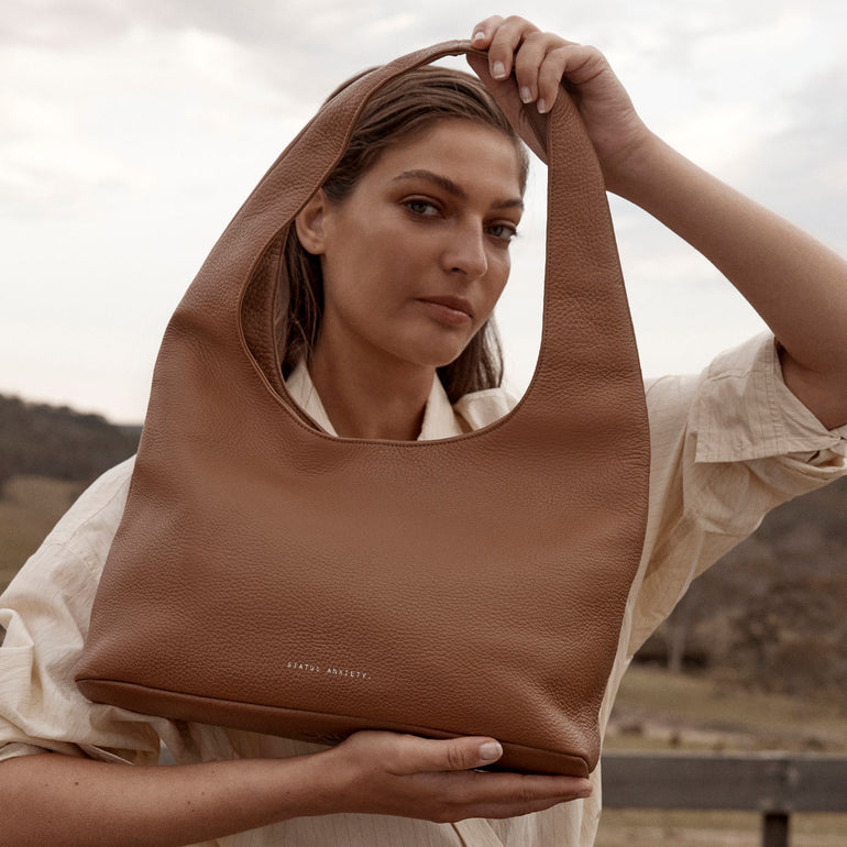 Status Anxiety Solstice Women's Leather Tote Bag Camel