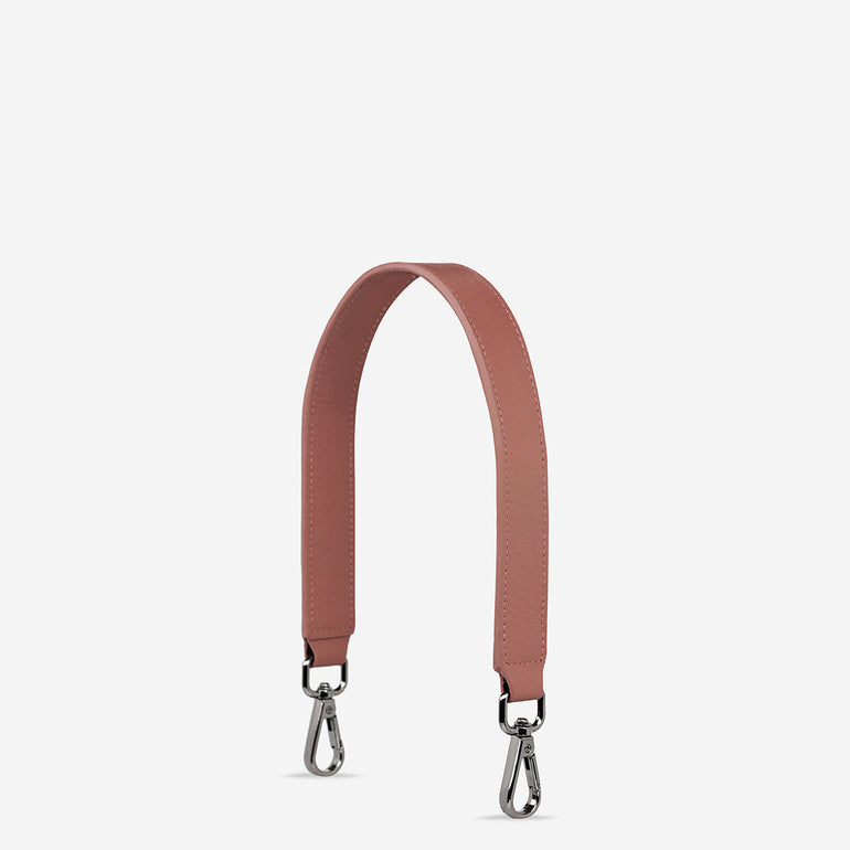 Status Anxiety Dusty Rose Short Leather Strap for Bags