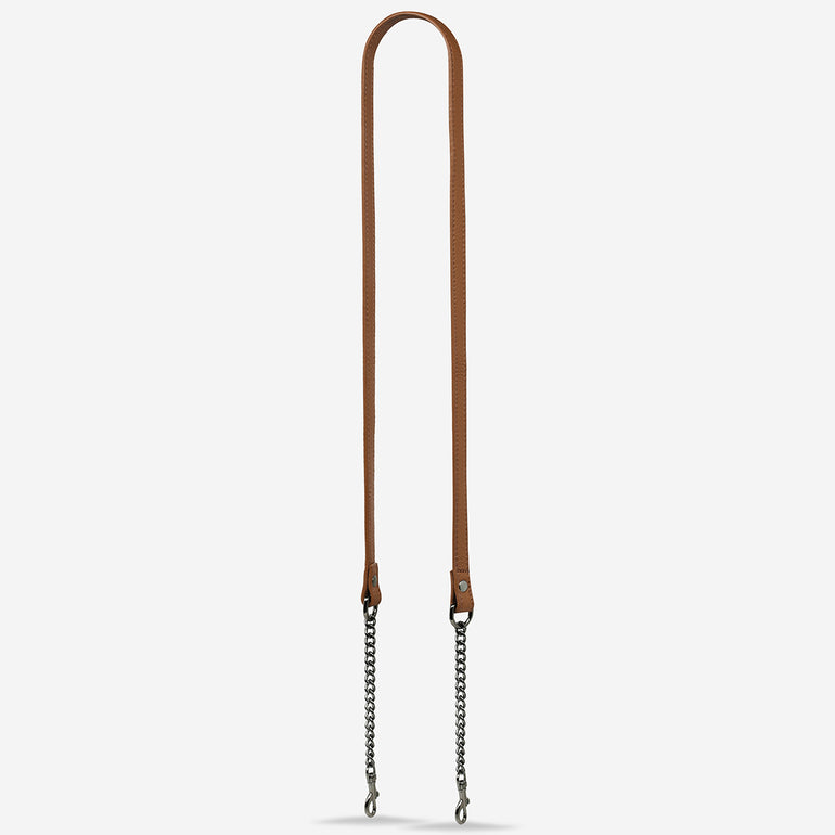 Status Anxiety Black Leather Strap with Chain for Camel
