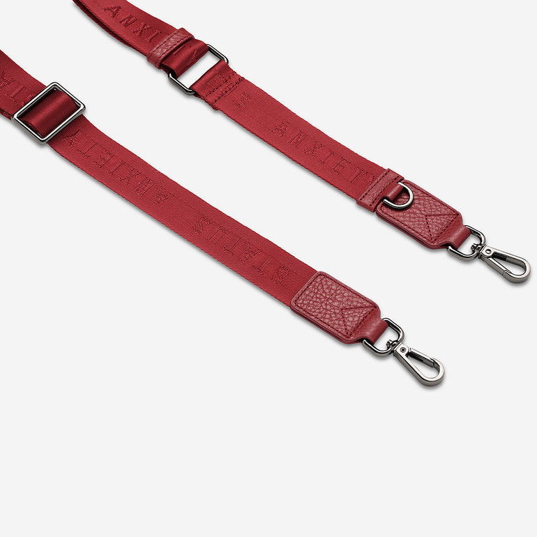 Status Anxiety Rouge Thin Webbed Strap for Bags 
