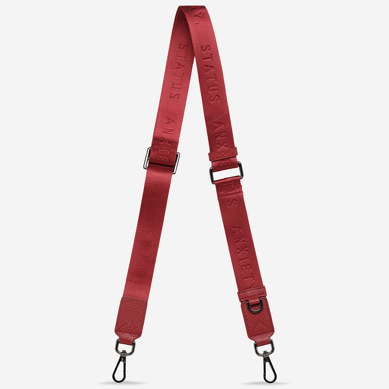 Status Anxiety Rouge Thin Webbed Strap for Bags 