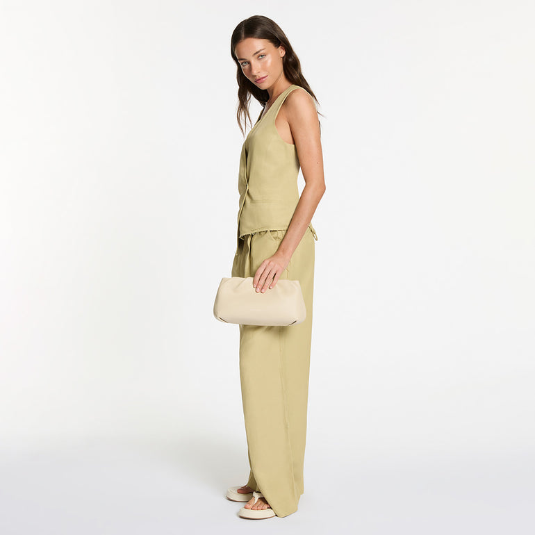 Status Anxiety The Moment Women's Leather Clutch Oat
