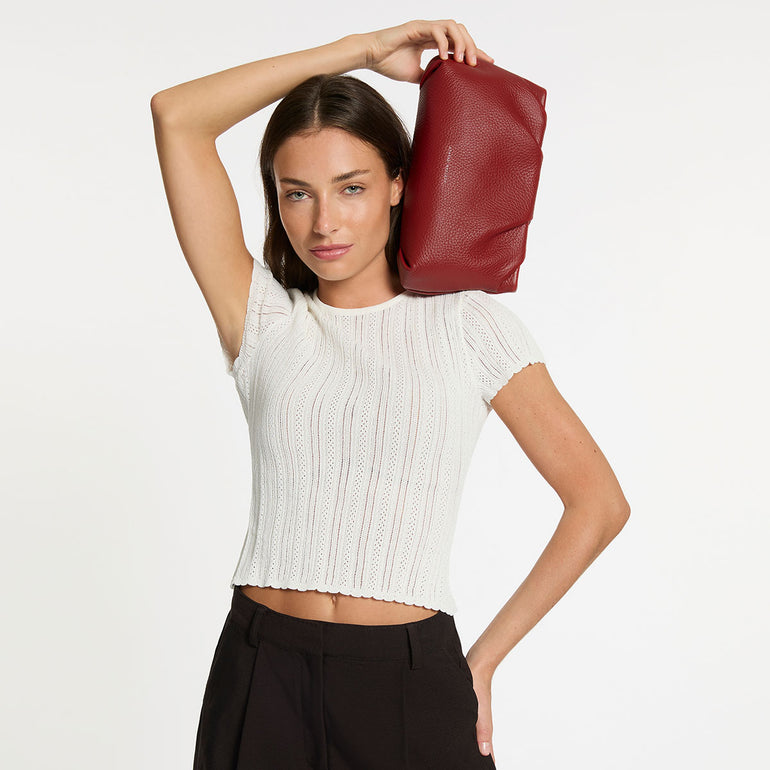 Status Anxiety The Moment Women's Leather Clutch Rouge