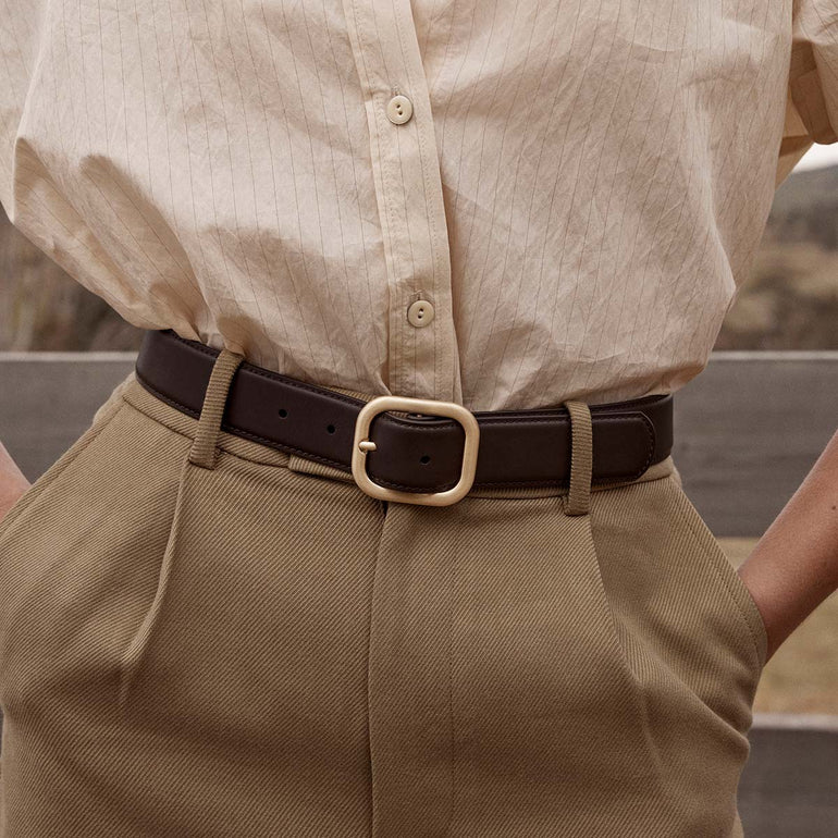 Status Anxiety Falling Quiet Women's Leather Belt Choc/Gold