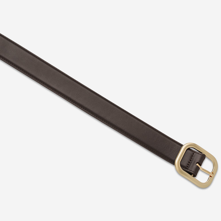 Status Anxiety Falling Quiet Women's Leather Belt Choc/Gold