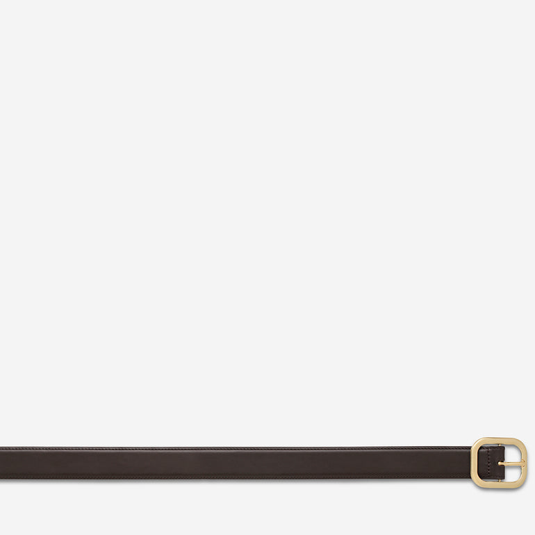 Status Anxiety Falling Quiet Women's Leather Belt Choc/Gold