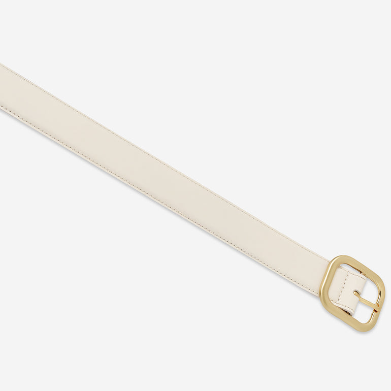 Status Anxiety Falling Quiet Women's Leather Belt Ivory/Gold