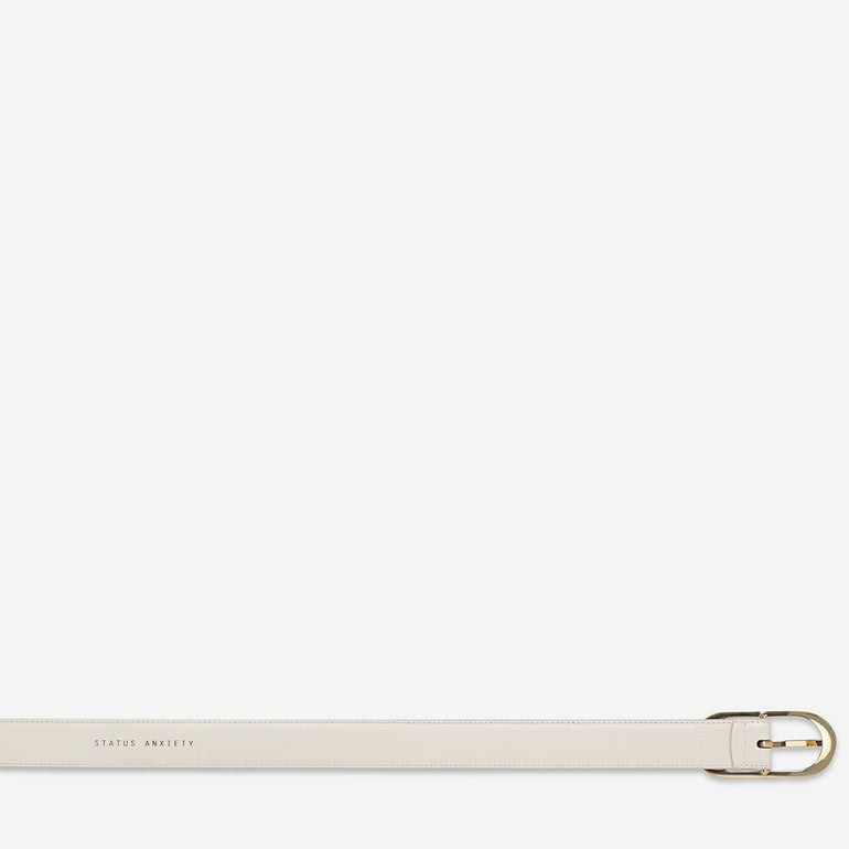 Status Anxiety Final Loop Women's Leather Belt Ivory/Gold