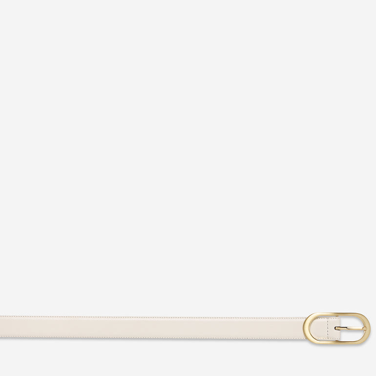 Status Anxiety Final Loop Women's Leather Belt Ivory/Gold