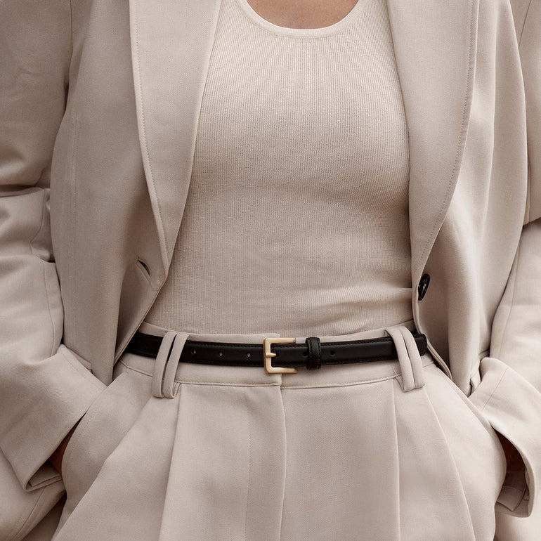 Status Anxiety In Your Eyes Women's Leather Belt Black/Gold