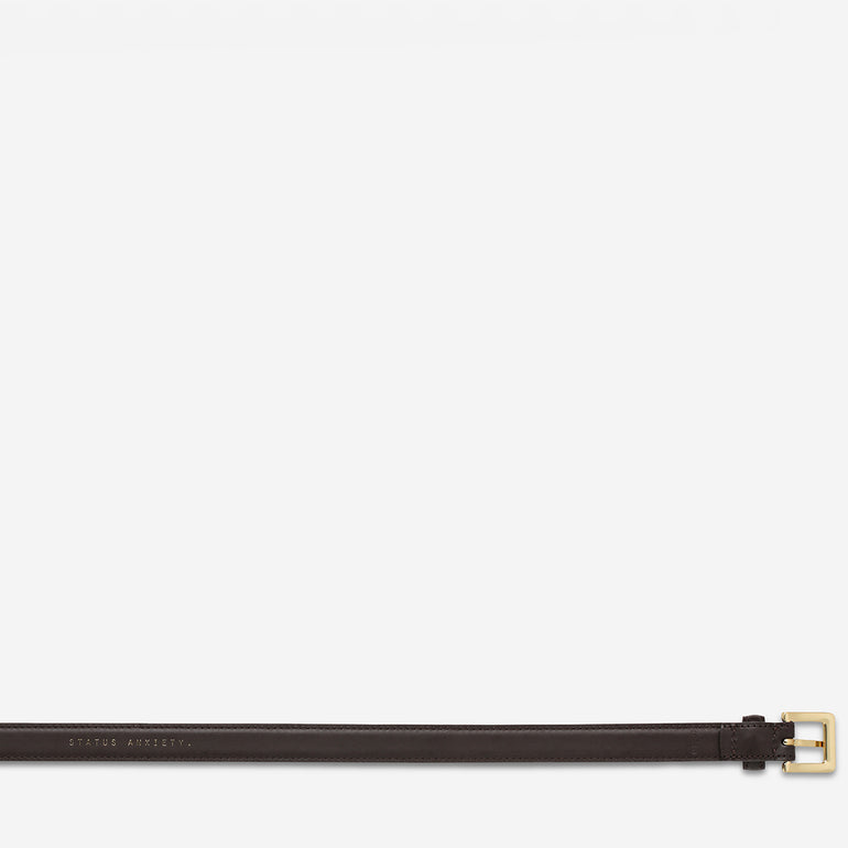 Status Anxiety In Your Eyes Women's Leather Belt Choc/Gold