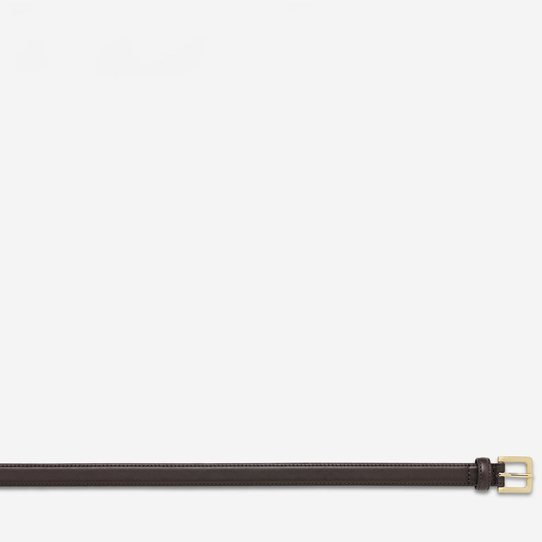 Status Anxiety In Your Eyes Women's Leather Belt Choc/Gold