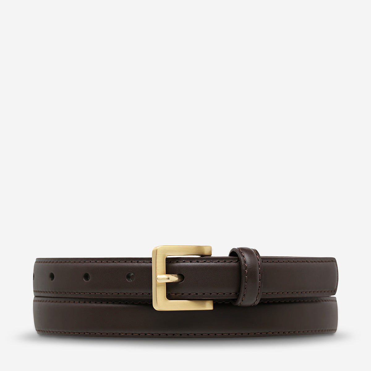 Status Anxiety In Your Eyes Women's Leather Belt Choc/Gold