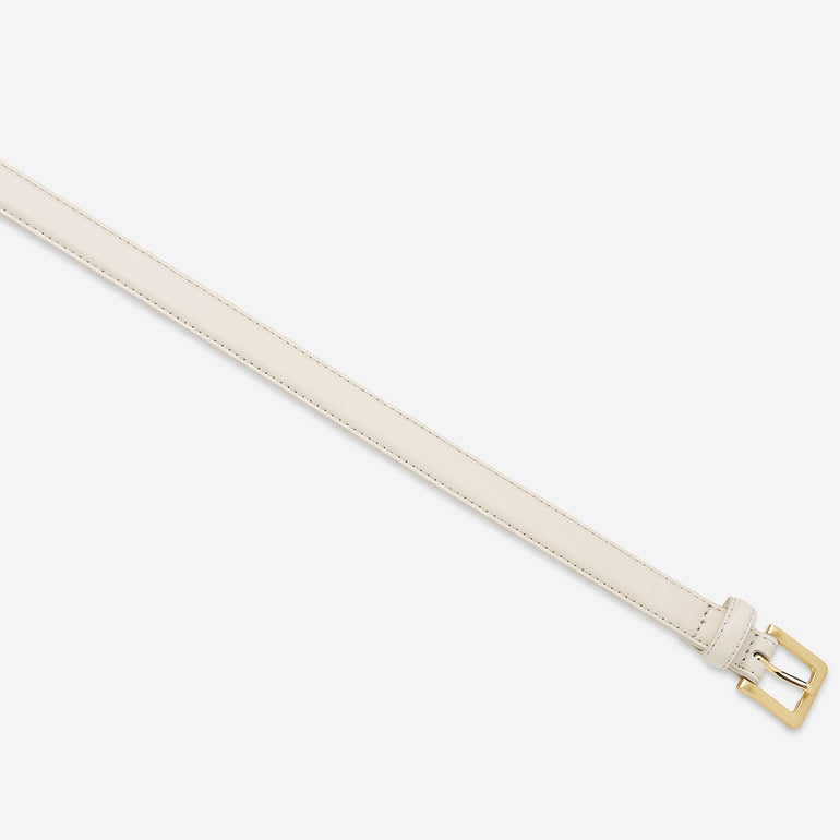 Status Anxiety In Your Eyes Women's Leather Belt Ivory/Gold