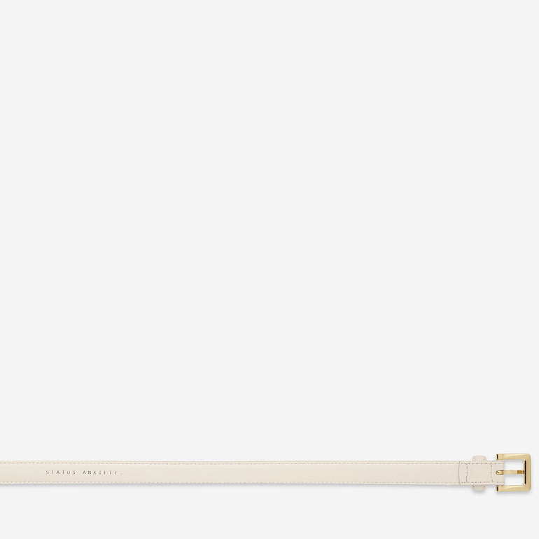 Status Anxiety In Your Eyes Women's Leather Belt Ivory/Gold