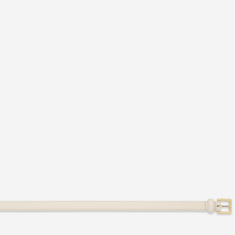Status Anxiety In Your Eyes Women's Leather Belt Ivory/Gold