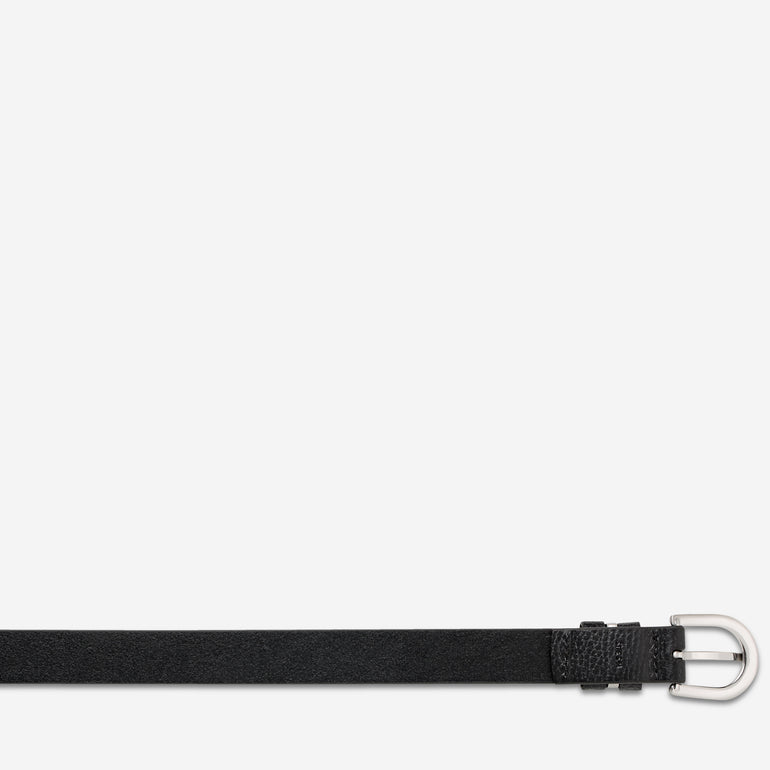 Status Anxiety Over and Over Women's Leather Belt Black / Silver
