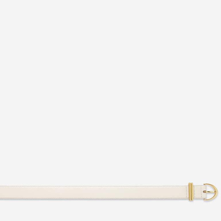Status Anxiety Under Your Spell Women's Leather Belt Ivory/Gold