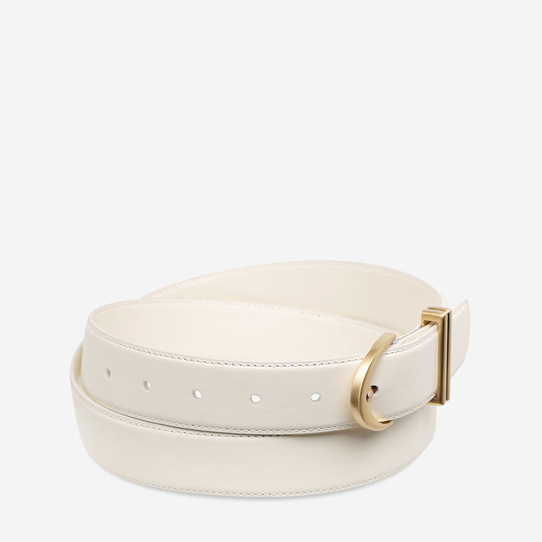 Status Anxiety Under Your Spell Women's Leather Belt Ivory/Gold