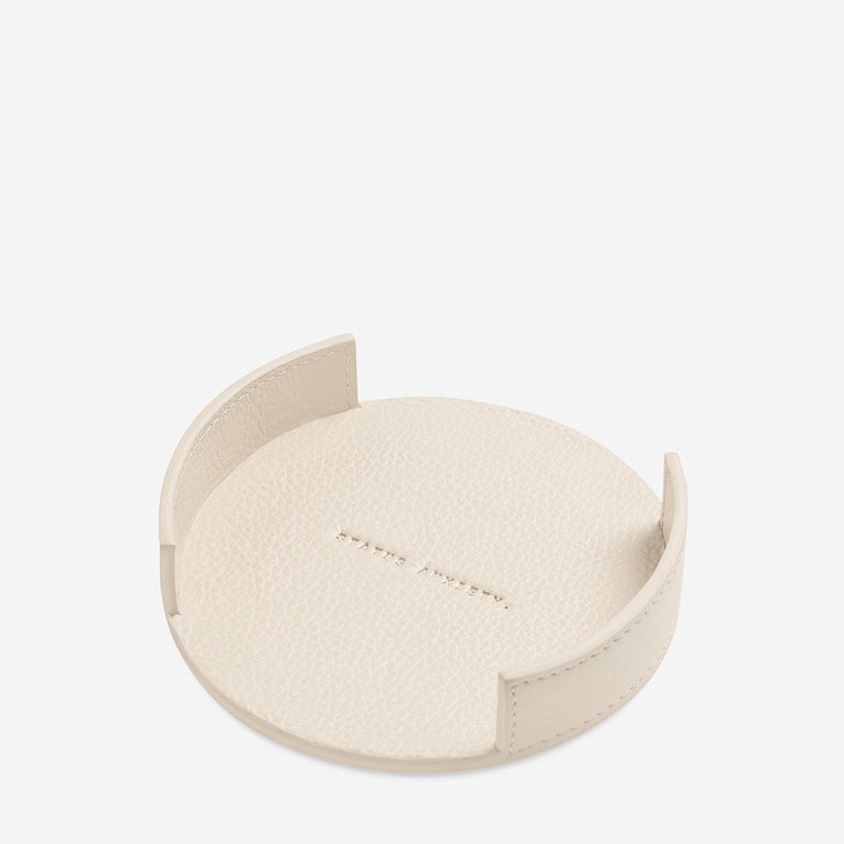 Status Anxiety Home To You Leather Coaster Set Oat