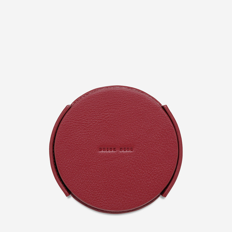 Status Anxiety Home To You Leather Coaster Set Rouge