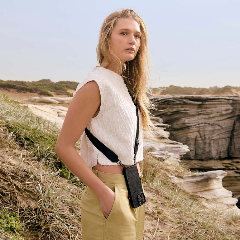 Status Anxiety Enough To Leave Leather iPhone Case Black