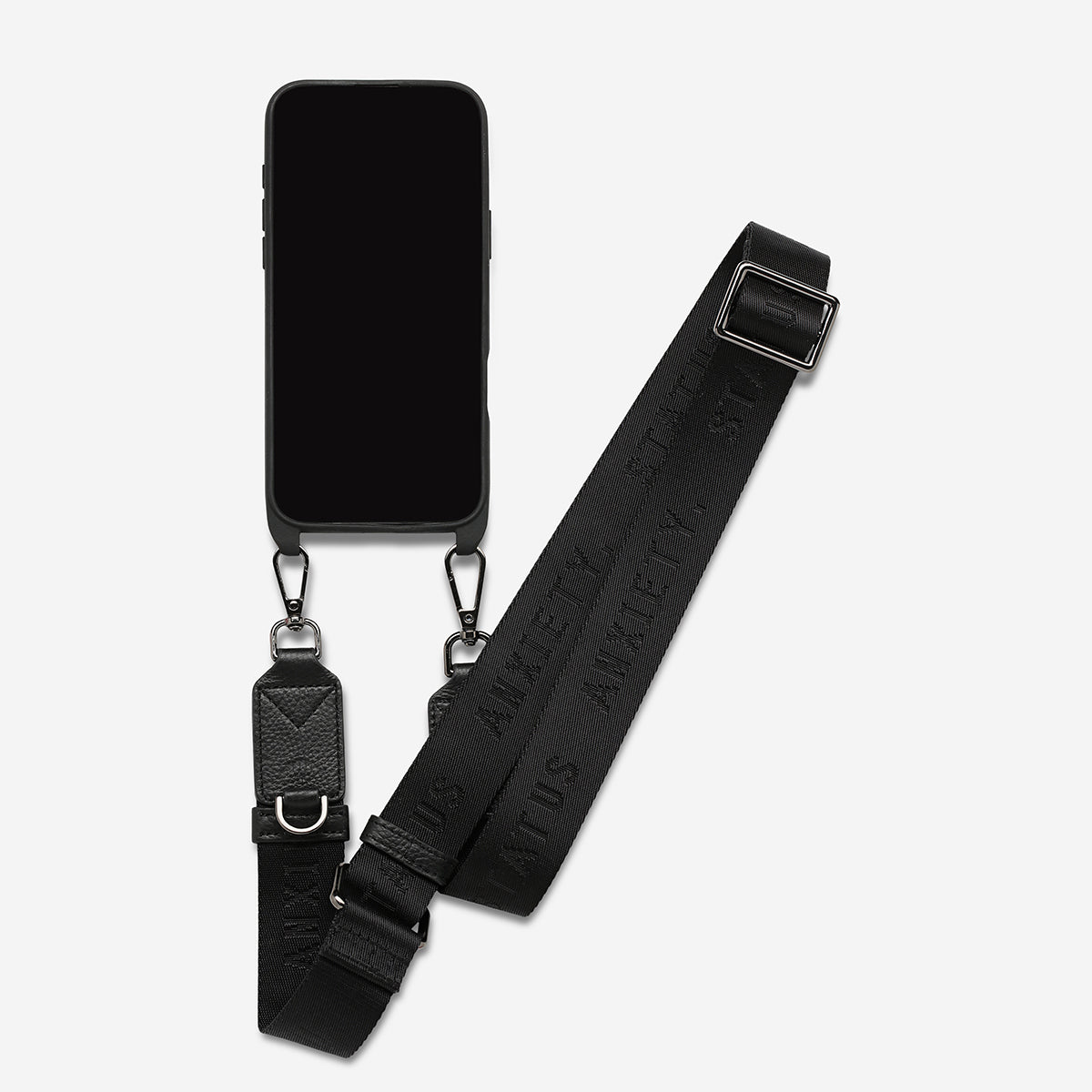 Status Anxiety Enough To Leave Leather iPhone Case Black